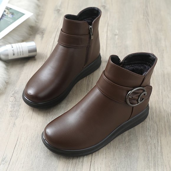 Padded warm leather shoes snow boots - Picture 6 of 6